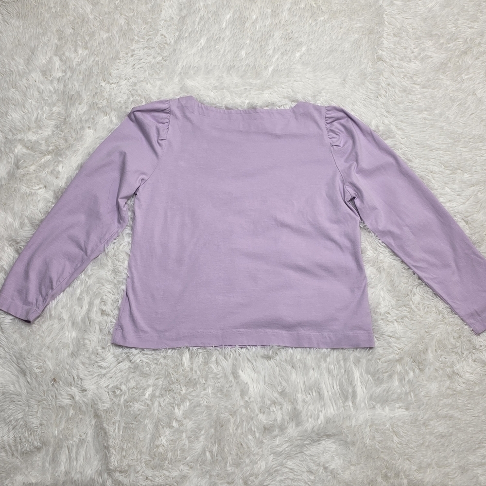 LOFT Light Purple Long Sleeve Shirt. Size L - Picture 4 of 4